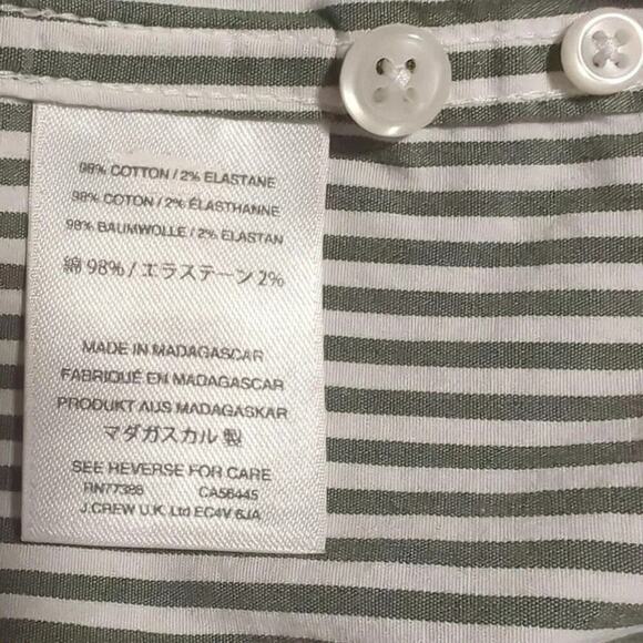 Secret Wash J Crew Gray White Striped Long Sleeve Button Down XL Slim - Picture 6 of 7
